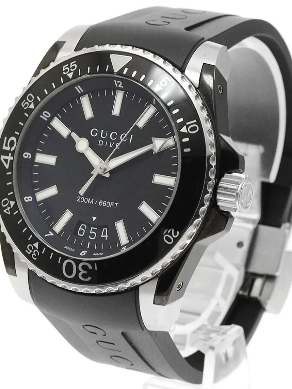 GUCCI Dive 136.2/YA136204B Date black Dial Quartz Men's Watch